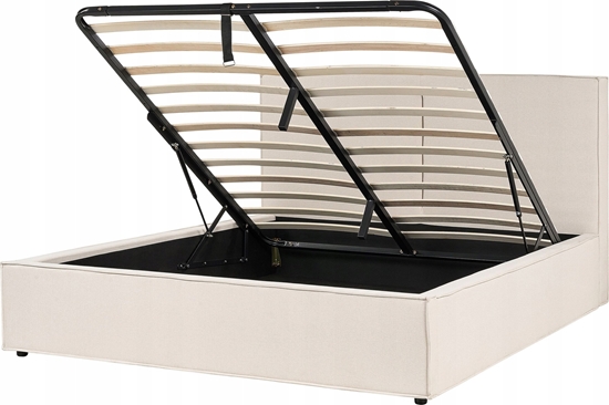 Picture of Beliani óko z pojemnikiem tapicerowane 160 x 200 cm beowe MOISSAC