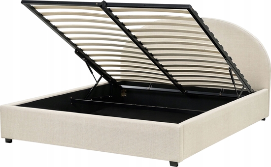 Picture of Beliani óko z pojemnikiem tapicerowane 160 x 200 cm beowe VAUCLUSE