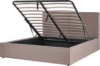 Attēls no Beliani óko z pojemnikiem tapicerowane 160 x 200 cm beowoszare MOISSAC