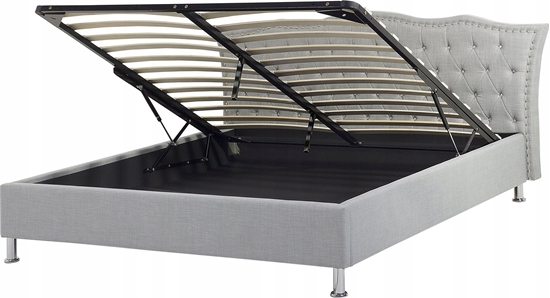 Picture of Beliani óko z pojemnikiem tapicerowane 160 x 200 cm szare METZ!