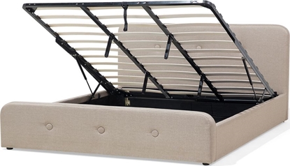 Attēls no Beliani óko z pojemnikiem tapicerowane 180 x 200 cm beowe RENNES