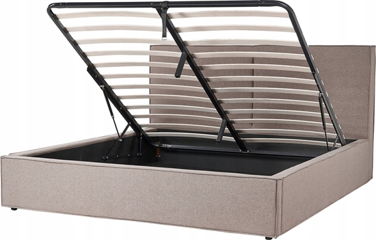 Picture of Beliani óko z pojemnikiem tapicerowane 180 x 200 cm beowoszare MOISSAC