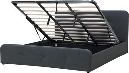 Attēls no Beliani óko z pojemnikiem tapicerowane 180 x 200 cm ciemnoszare RENNES