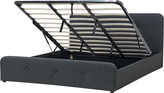 Picture of Beliani óko z pojemnikiem tapicerowane 180 x 200 cm ciemnoszare RENNES