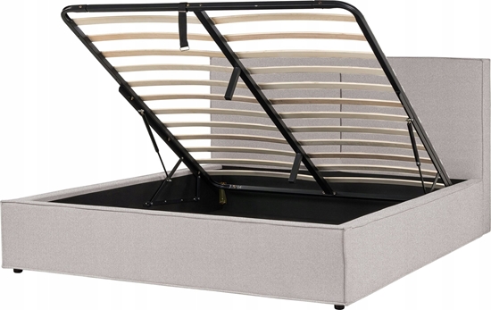 Picture of Beliani óko z pojemnikiem tapicerowane 180 x 200 cm jasnoszare MOISSAC