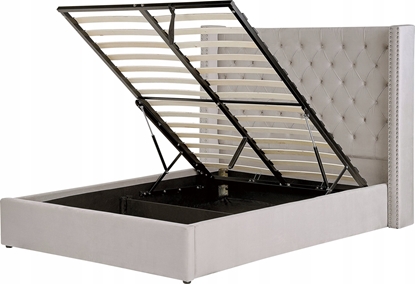 Attēls no Beliani óko z pojemnikiem welurowe 140 x 200 cm jasnoszare LUBBON