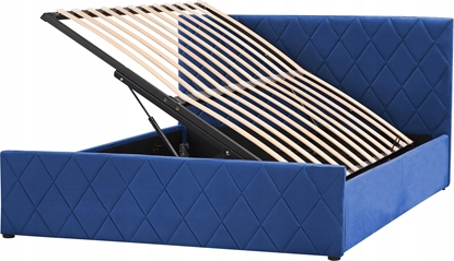 Attēls no Beliani óko z pojemnikiem welurowe 140 x 200 cm niebieskie ROCHEFORT