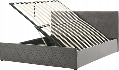 Attēls no Beliani óko z pojemnikiem welurowe 140 x 200 cm szare ROCHEFORT!