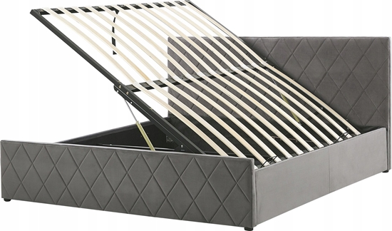 Picture of Beliani óko z pojemnikiem welurowe 140 x 200 cm szare ROCHEFORT!