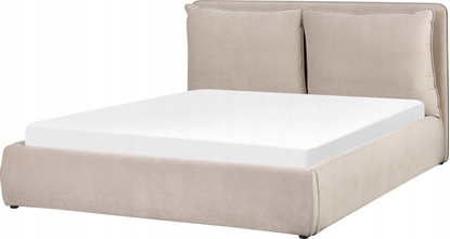 Attēls no Beliani óko z pojemnikiem welurowe 160 x 200 cm beowe BAJONNA