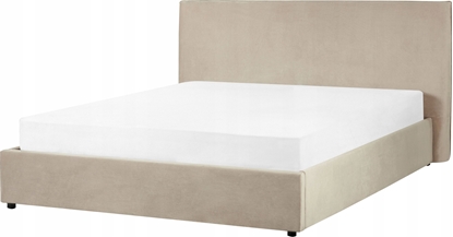 Attēls no Beliani óko z pojemnikiem welurowe 160 x 200 cm beowoszare LAVAUR