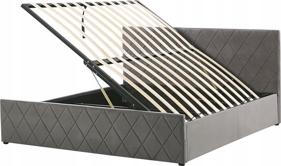 Picture of Beliani óko z pojemnikiem welurowe 160 x 200 cm szare ROCHEFORT!