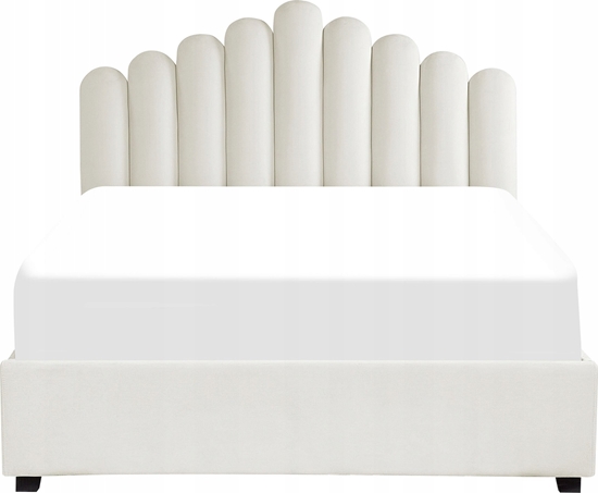 Picture of Beliani óko z pojemnikiem welurowe 160 x 200 cm zamana biel VINCENNES