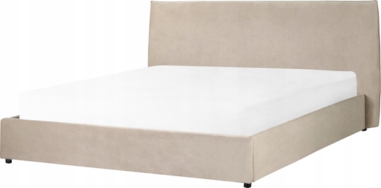 Picture of Beliani óko z pojemnikiem welurowe 180 x 200 cm beowoszare LAVAUR