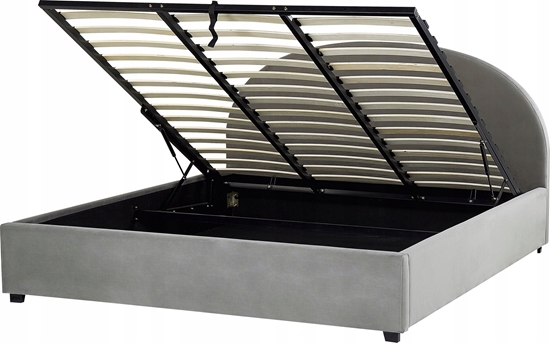 Picture of Beliani óko z pojemnikiem welurowe 180 x 200 cm szare VAUCLUSE