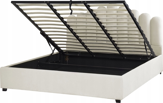 Picture of Beliani óko z pojemnikiem welurowe 180 x 200 cm zamana biel VINCENNES