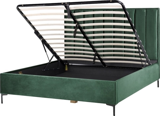 Picture of Beliani óko z pojemnikiem welurowe 180 x 200 cm zielone SEZANNE