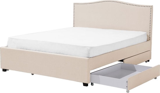 Picture of Beliani óko z szufladami tapicerowane 160 x 200 cm beowe MONTPELLIER