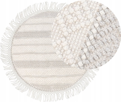 Attēls no Beliani Okrgy dywan weniany  140 cm beowy BALTALAR