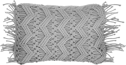 Attēls no Beliani Poduszka dekoracyjna makrama 30 x 45 cm szara KIRIKKALE