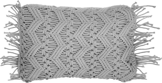 Изображение Beliani Poduszka dekoracyjna makrama 30 x 45 cm szara KIRIKKALE