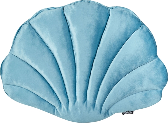 Picture of Beliani Poduszka dekoracyjna muszla welurowa 47 x 35 cm niebieska CONSOLIDA
