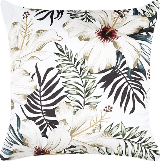 Picture of Beliani Poduszka dekoracyjna w licie 45 x 45 cm biaa z zielonym OKRA!