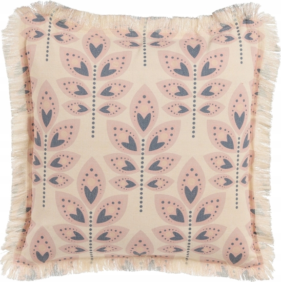 Picture of Beliani Poduszka dekoracyjna w licie z frdzlami 60 x 60 cm beowa RUDBECKIA