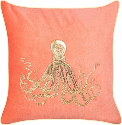 Attēls no Beliani Poduszka dekoracyjna w omiornic welurowa 45 x 45 cm czerwona LAMINARIA