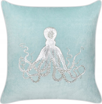 Attēls no Beliani Poduszka dekoracyjna w omiornic welurowa 45 x 45 cm niebieska LAMINARIA