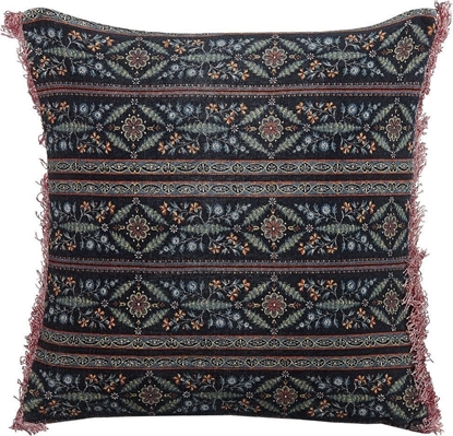 Attēls no Beliani Poduszka dekoracyjna welurowa w kwiaty z frdzlami 45 x 45 cm wielokolorowa RUTA!