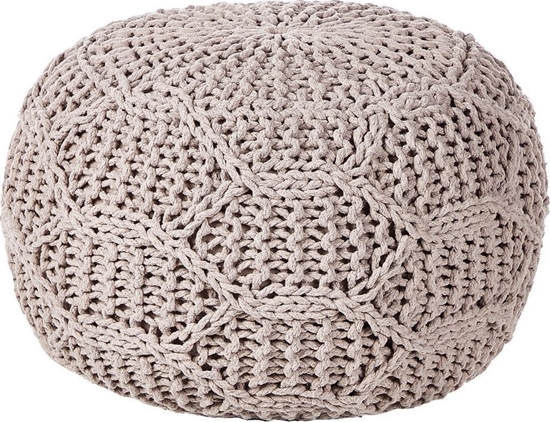 Picture of Beliani Puf makrama 50 x 35 cm beowoszary TRIMAN