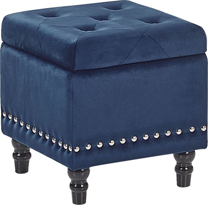 Picture of Beliani Puf ze schowkiem welurowy ciemnoniebieski LORETTO