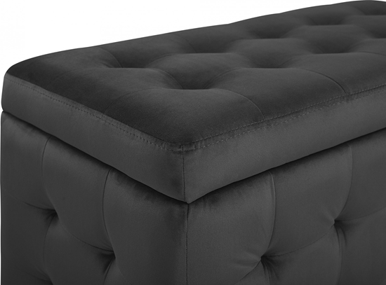 Изображение Beliani Puf ze schowkiem welurowy czarny MICHIGAN!