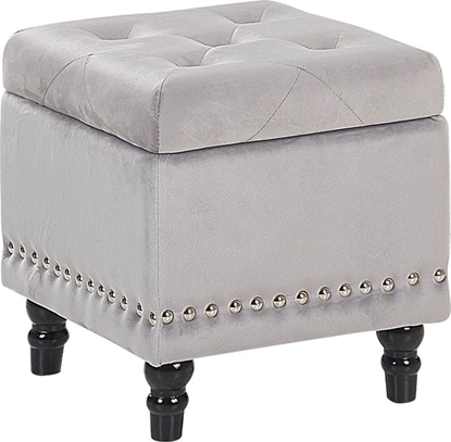 Picture of Beliani Puf ze schowkiem welurowy jasnoszary LORETTO