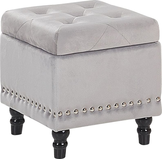 Picture of Beliani Puf ze schowkiem welurowy jasnoszary LORETTO