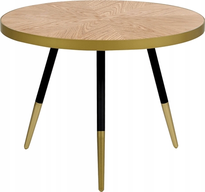 Picture of Beliani Stolik kawowy jasne drewno ze zotym RAMONA