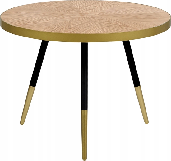 Picture of Beliani Stolik kawowy jasne drewno ze zotym RAMONA