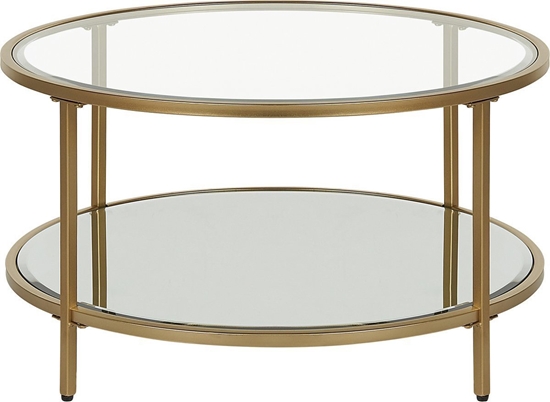 Picture of Beliani Stolik kawowy z lustrzan pók szklany zoty BIRNEY!