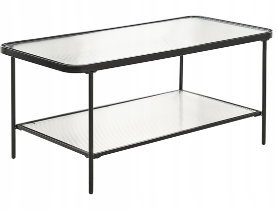 Изображение Beliani Stolik kawowy z pók szklany czarny BLAIR