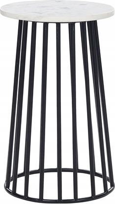 Attēls no Beliani Stolik pomocniczy biay marmur z czarnym TAREE