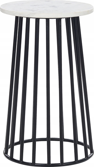 Picture of Beliani Stolik pomocniczy biay marmur z czarnym TAREE