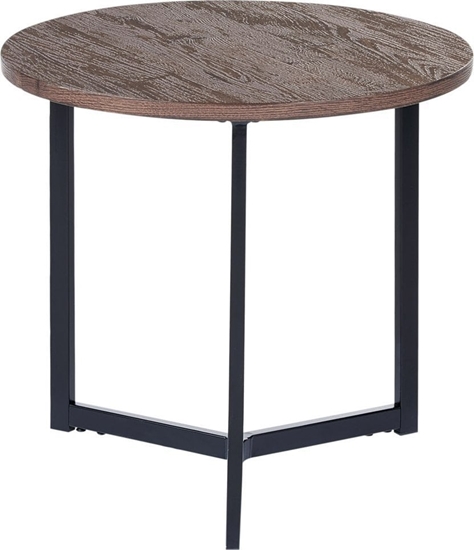 Picture of Beliani Stolik pomocniczy ciemne drewno z czarnym TIPPO