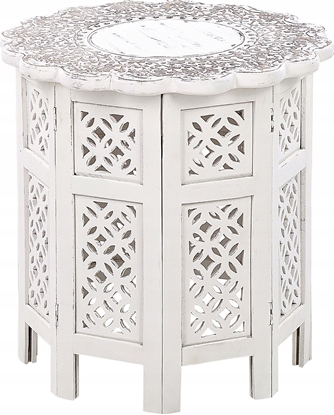 Attēls no Beliani Stolik pomocniczy drewno mango zamana biel BADHI