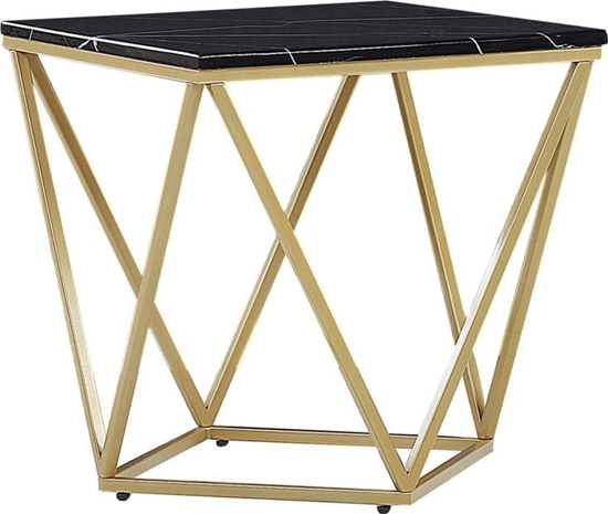 Picture of Beliani Stolik pomocniczy efekt marmuru czarno-zoty MALIBU