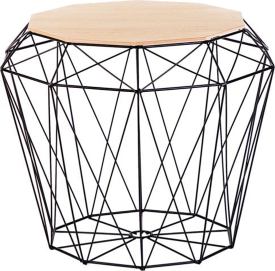 Picture of Beliani Stolik pomocniczy jasne drewno z czarnym ELIDA