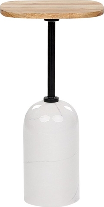 Attēls no Beliani Stolik pomocniczy metalowy jasne drewno z biaym OASIS