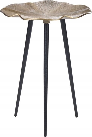 Picture of Beliani Stolik pomocniczy metalowy zoty z czarnym PUDUR