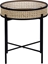 Attēls no Beliani Stolik pomocniczy z tac czarny z jasnym rattanem VIENNA
