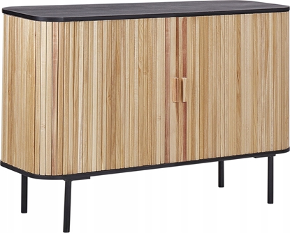 Изображение Beliani Szafka dwudrzwiowa drewniana jasna z czarnym LINDON